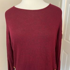 Blu pepper lightweight, long sleeve, suede elbow patch, button detail, size L